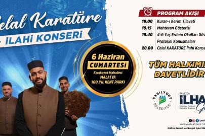 İlahi sanatçısı Celal Karatüre, 6 Haziran’da Malatyalılarla buluşuyor