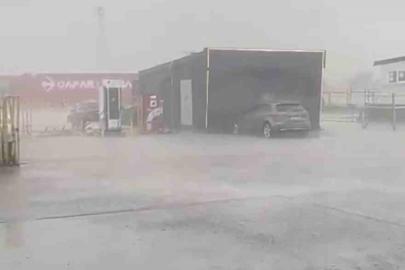 Kapıkule Sınır Kapısı’nda dolu yağışı