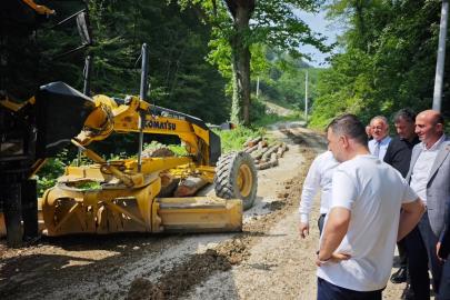 Kurukavak köyü yolu asfalta kavuşuyor