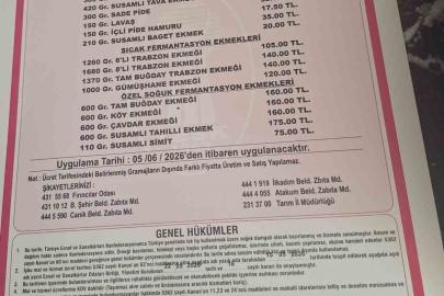 Samsun’da ekmek 17,5 TL oldu