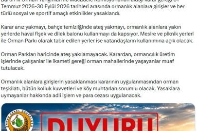 Sıcaklıklar arttı, ormanlara giriş yasaklandı