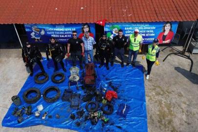 Tekirdağ’da deniz temizliği: Deniz dibinden lastik, sandalye ve plastik atıklar çıkarıldı