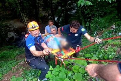 Yalova’da vadiye düşen motosikletli kurtarıldı