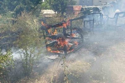 Burdur’da çıkan ot yangınında 2 dönümlük alan zarar gördü