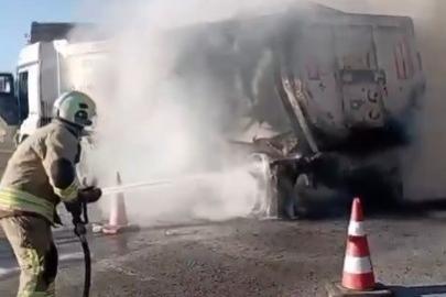 Kahramanmaraş’ta kamyon yangını