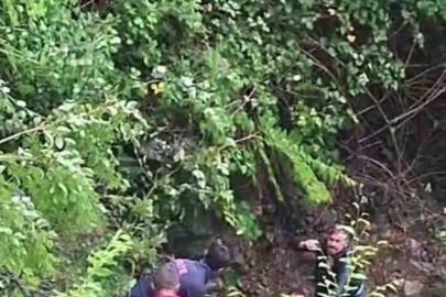 Şarampole uçan araçtan fırlayan sürücü yaralandı