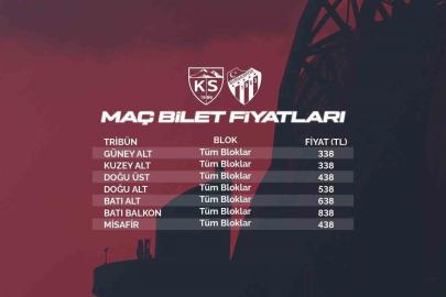 Kayserispor - Bursaspor maç biletleri satışta