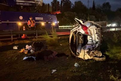 Anadolu Otoyolu’nda otomobil devrildi: 1 ölü, 4 yaralı