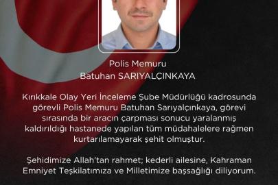 Bakan Çiftçi’den Kırıkkale’deki kazada şehit olan polis memuru Sarıyalçınkaya için başsağlığı mesajı