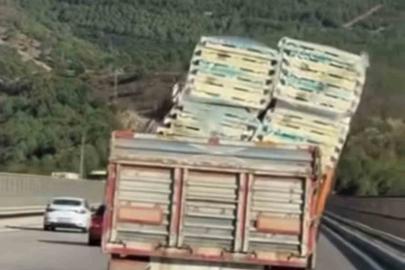Bursa’da tehlikeli taşımacılık kamerada