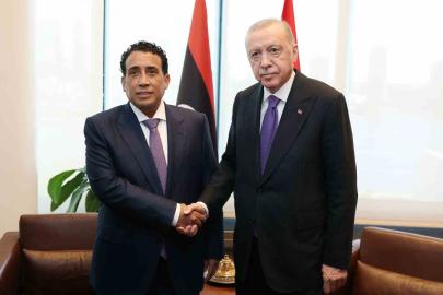 Cumhurbaşkanı Erdoğan, Libya Başkanlık Konseyi Başkanı el-Menfi ile görüştü
