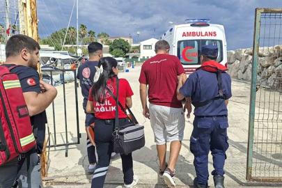 Datça’da gezi teknesinde rahatsızlanan vatandaşa tıbbi tahliye