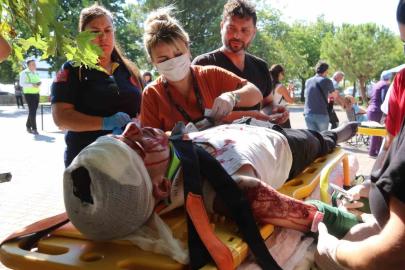Fethiye Devlet Hastanesi’nde deprem tatbikatı gerçeğini aratmadı