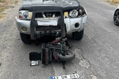 Karapınar’da pikap ile motosiklet çarpıştı: 1 yaralı