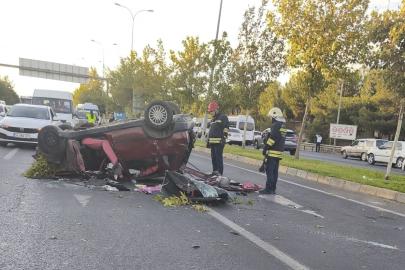 Kontrolden çıkan otomobil takla atarak karşı şeride geçti: 3 yaralı