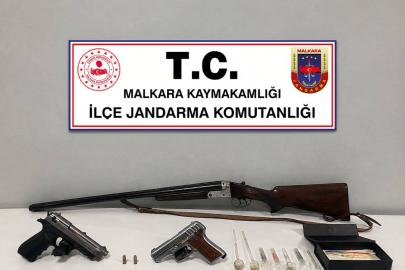 Malkara’da jandarma operasyonunda silah ve uyuşturucu aparatları ele geçirildi