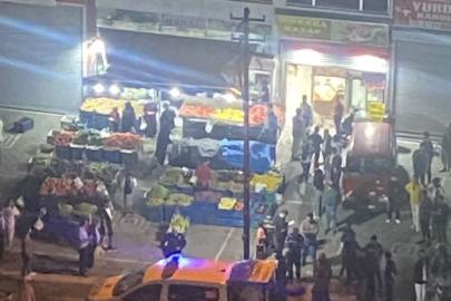 Manav esnafı arasında sopalı kavga: O anlar kamerada