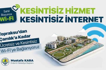Mersin’de 7 kilometrelik sahil hattında ücretsiz internet dönemi