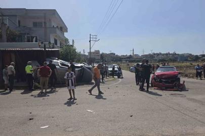 Otomobilin takla attığı kazada vatandaşlar kaza kavşağına çözüm istedi