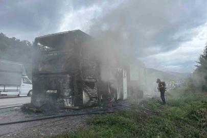 Samsun’da otobüs yangını: Yolcular tahliye edildi