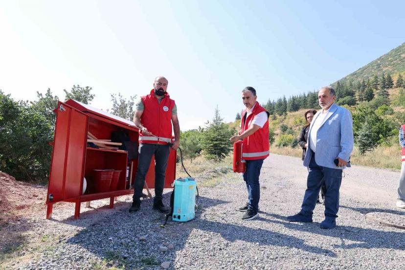 Talas’ta yangına karşı ‘yangın kalkanı’