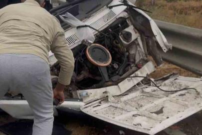 Yağış sebebiyle kontrolden çıkan otomobil refüje çarptı: 1 yaralı