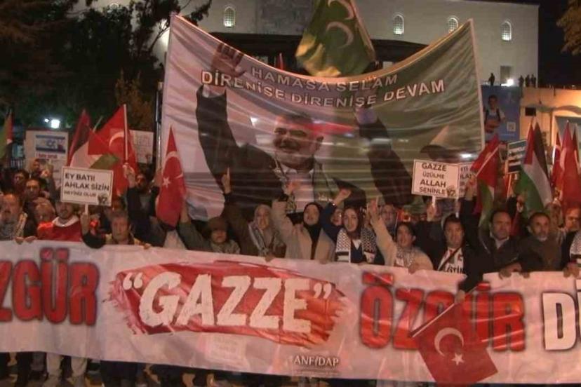 Ankara’da Filistin’e destek yürüyüşü düzenlendi