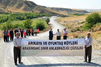 Arıkaya ve Oyuktaş köyleri arasındaki yıllardır süren sınır anlaşmazlığı çözüldü