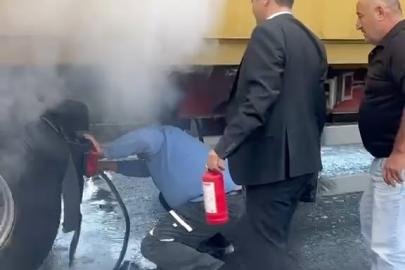 Bolu’da yanan tıra ilk müdahale vatandaşlardan geldi