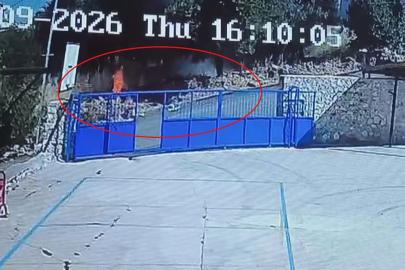 Cam şişenin otluk alanda yangına neden olduğu anlar kamerada