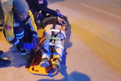 Devrilen motosikletin sürücüsü yaralandı