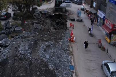 Eyüpsultan Bulvarı’nda altyapı çalışmaları sırasında kısmi göçük