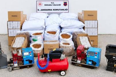 Kocaeli’de 2 milyon 450 bin liralık tütün ve makaron ele geçirildi