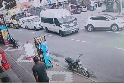 Nevşehir’de tırın neden olduğu zincirleme kaza kamerada