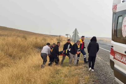 Önce lastiği patladı, ardından şarampole yuvarlandı: 1 yaralı
