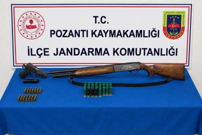 Pozantı’da tabanca, tüfek ve uyuşturucu ele geçirildi