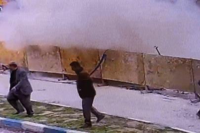 Van’da kazı alanının yanındaki lokantanın çökme anı güvenlik kamerasında