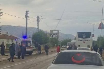 Yolcu otobüsü yayaya çarptı: 1 yaralı