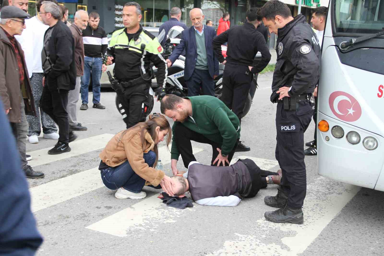 Samsun’da halk otobüsünün çarptığı yaya yaralandı