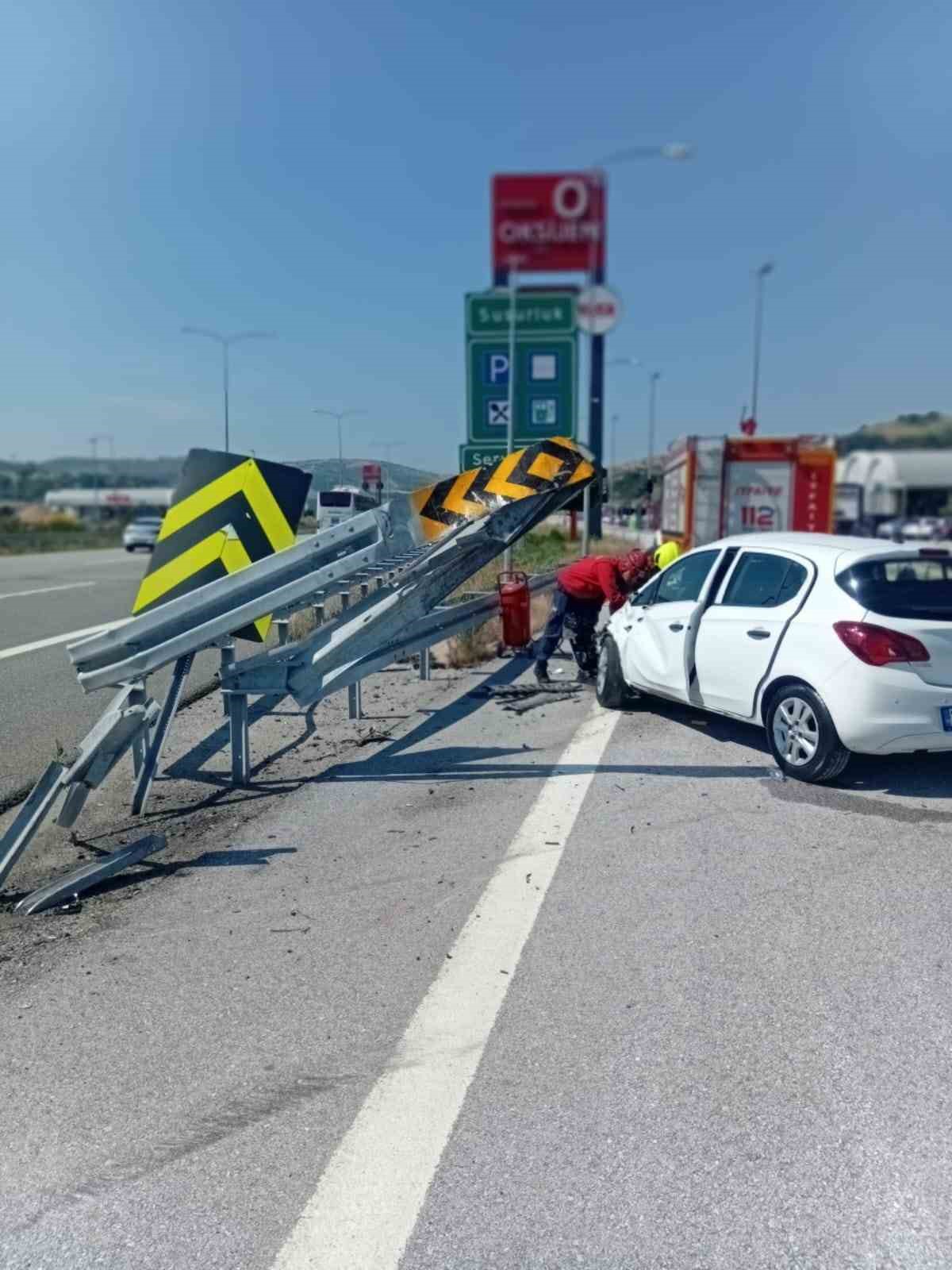 Susurluk’ta otoyol girişinde trafik kazası: 1 yaralı