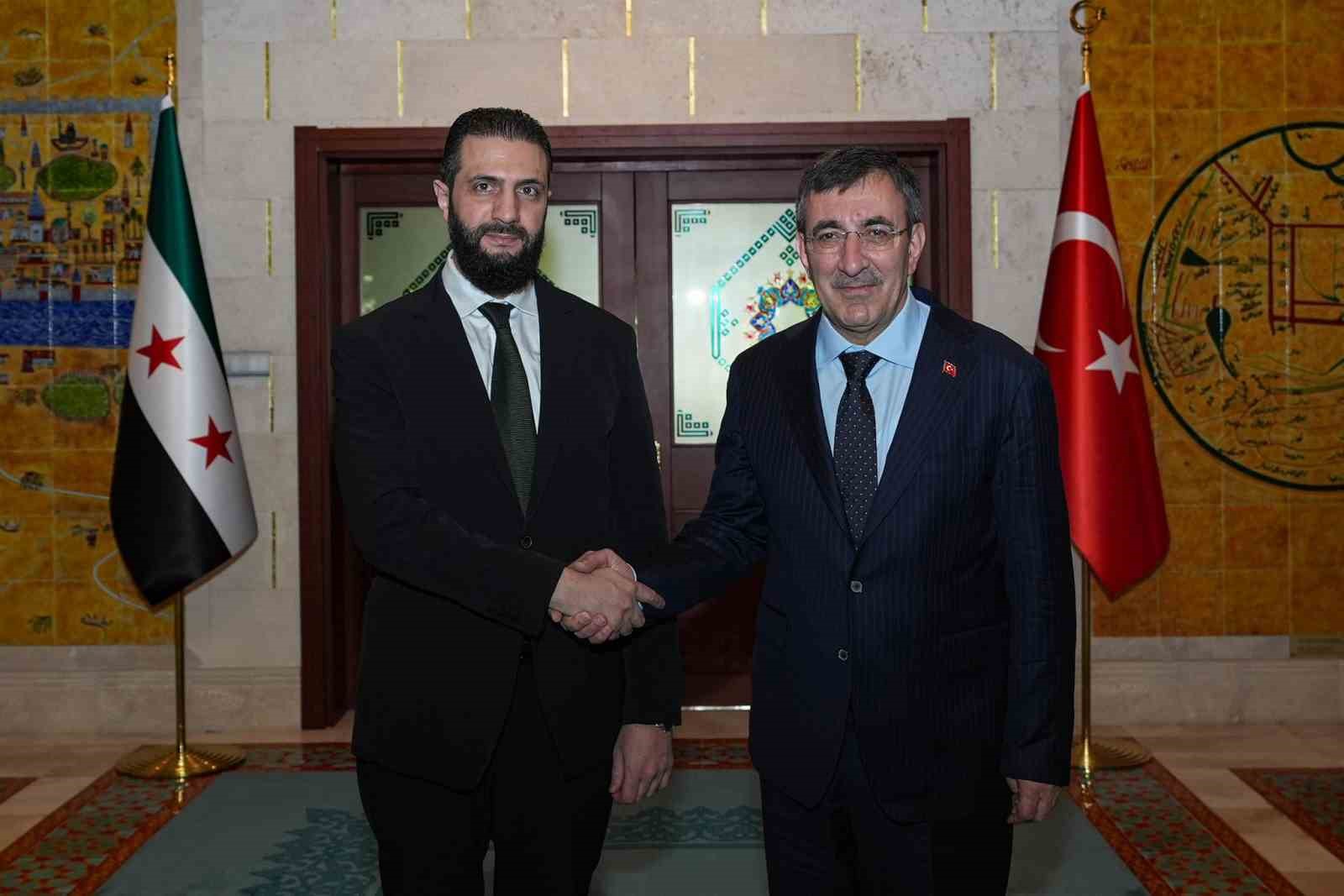 Cumhurbaşkanı Yardımcısı Yılmaz, Suriye Cumhurbaşkanı Şara ile görüştü