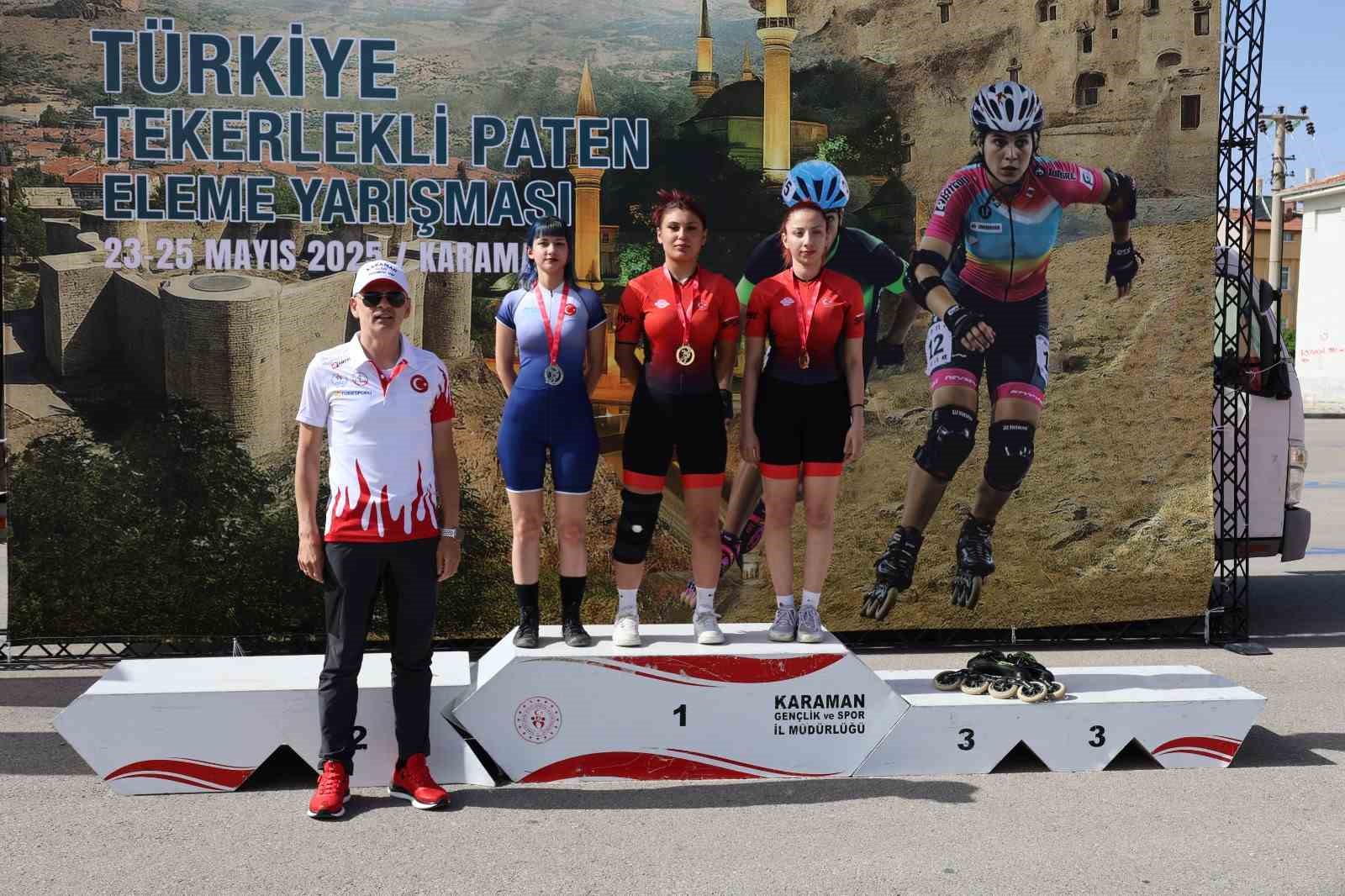 Karaman’da düzenlenen tekerlekli paten yarışması sona erdi