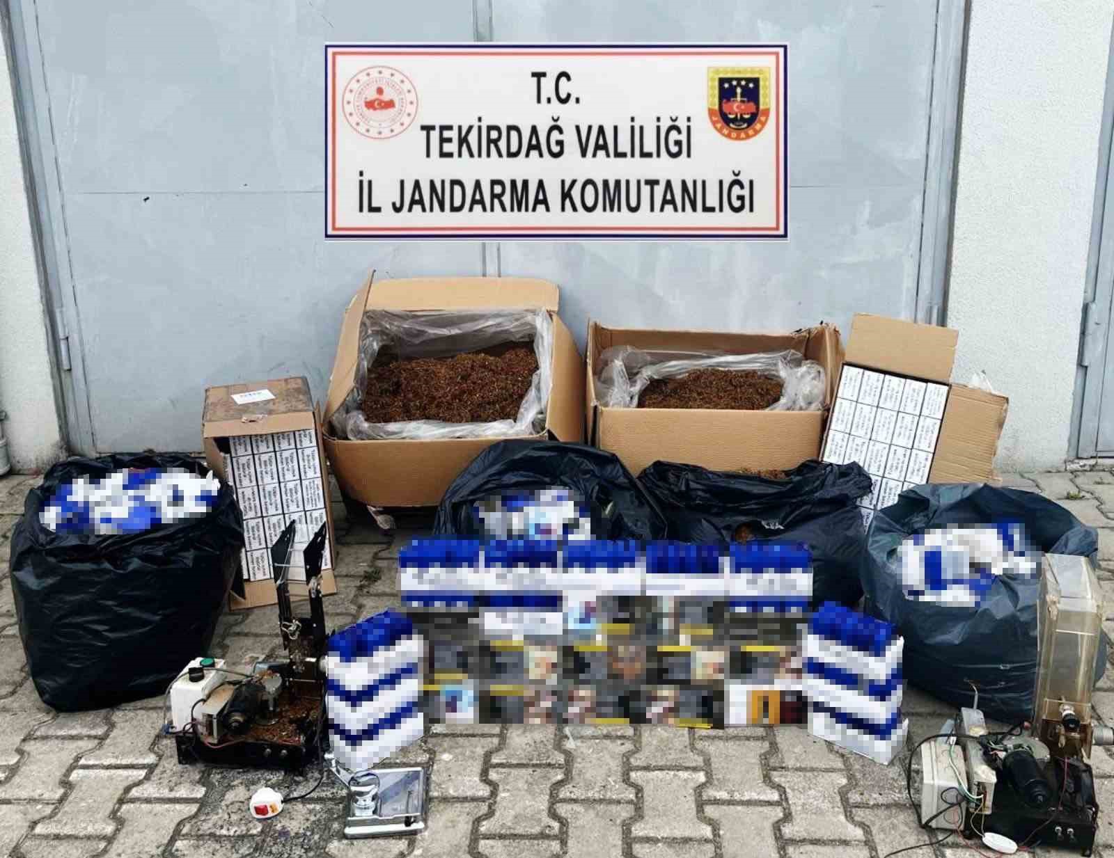 Tekirdağ’da jandarmadan kaçak içki ve tütün operasyonu
