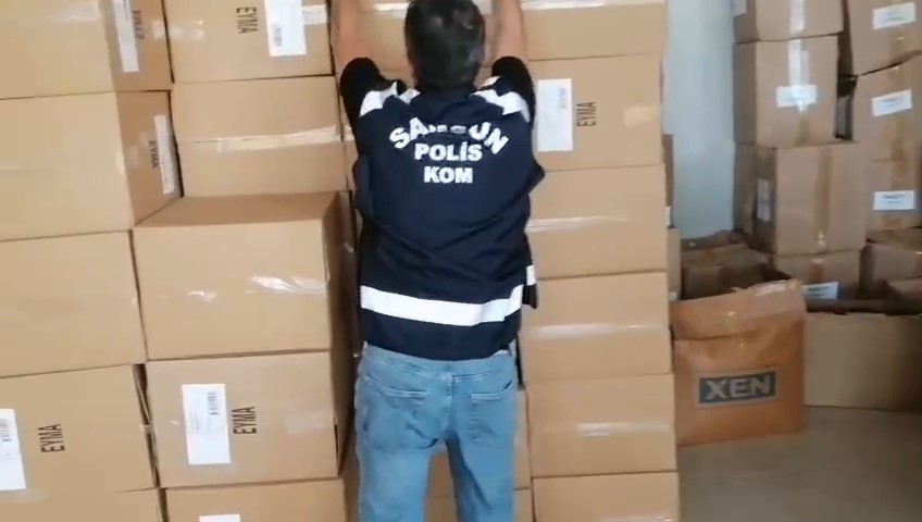 Samsun’da 2 milyon 862 bin adet kaçak makaron ele geçirildi