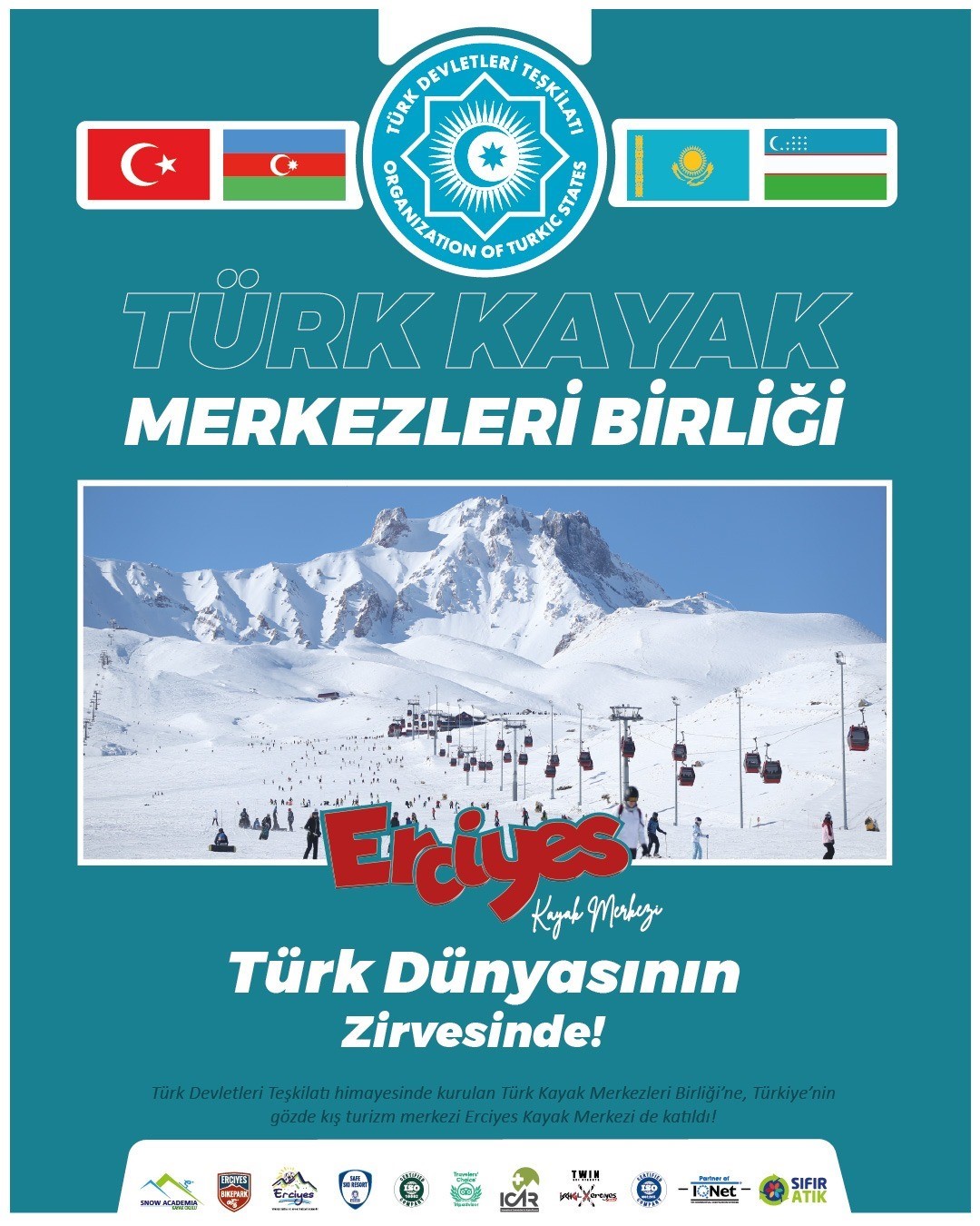 Kayseri’nin zirvesi Erciyes, Türk dünyası ile buluşuyor
