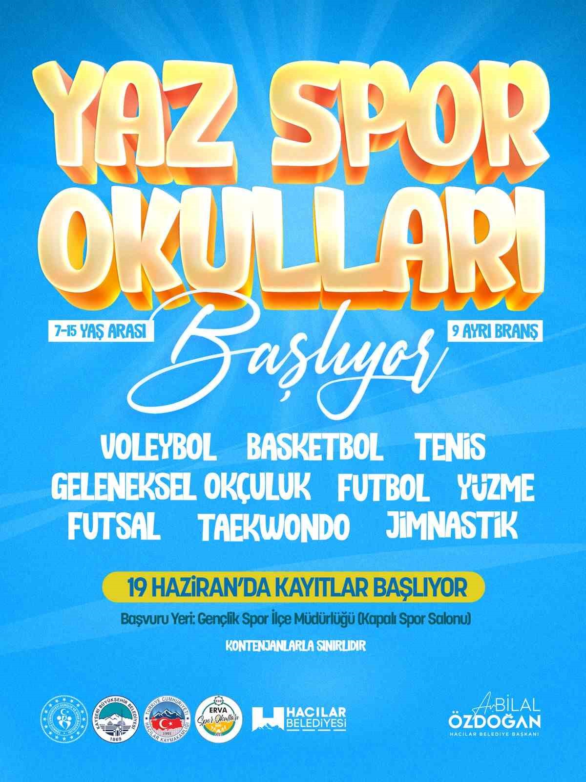 Başkan Özdoğan duyurdu: Hacılar’da yaz spor okulları başlıyor