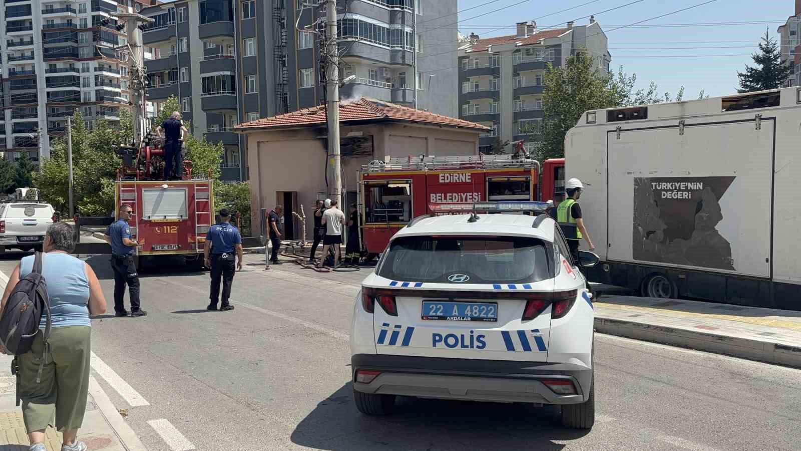 Edirne’de trafo binasında yangın paniği
