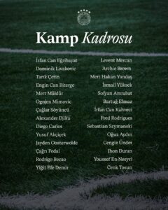 Fenerbahçe’nin Portekiz kampı kadrosu belli oldu