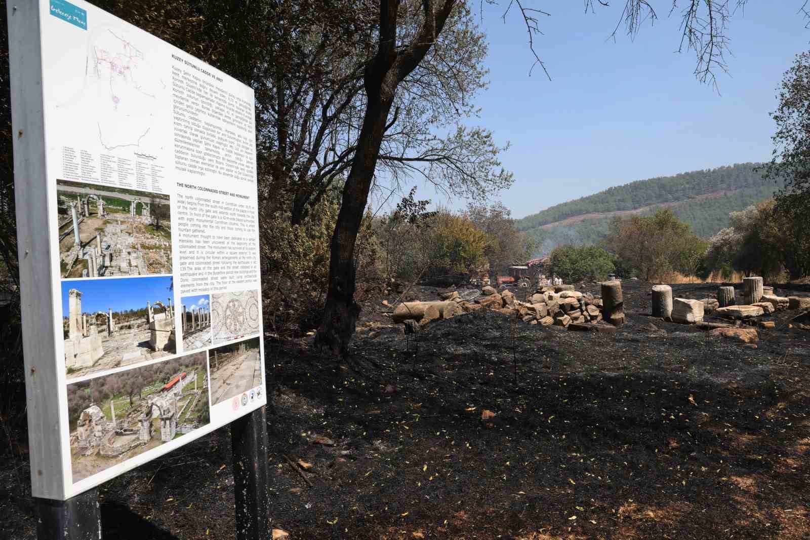 2 bin 500 yıllık antik kentin ciğerleri yandı