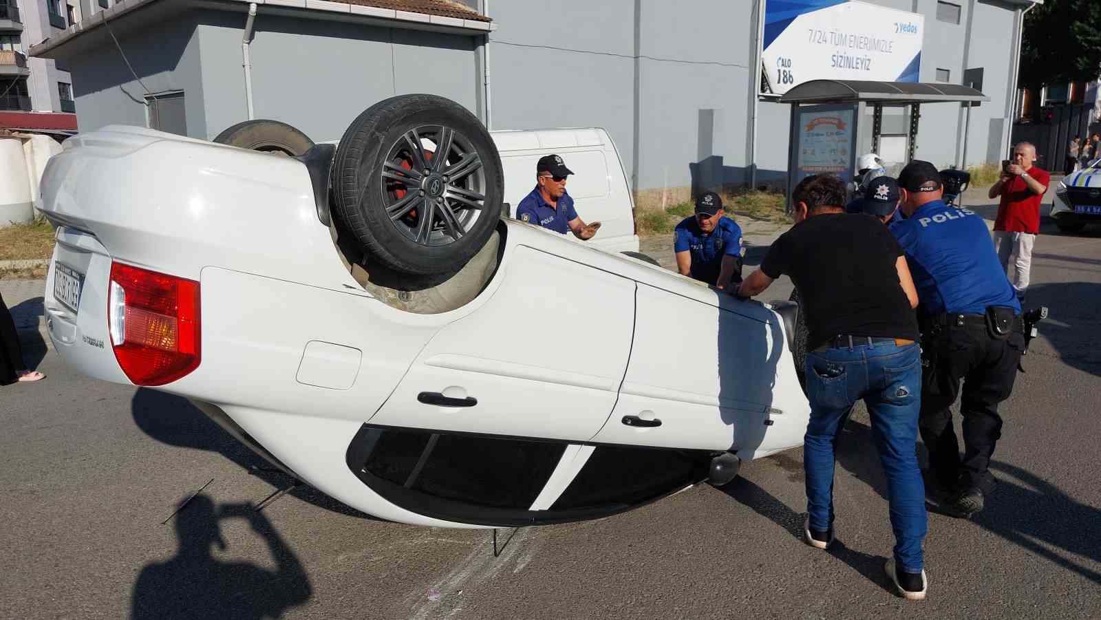 Samsun’da otomobil takla attı: 1 yaralı